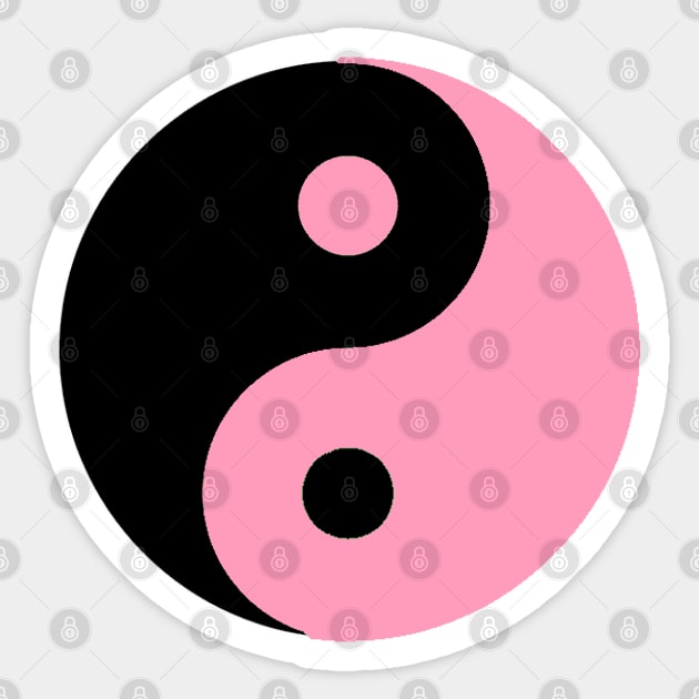 Yin Yang in black and pink Sticker by NovaOven